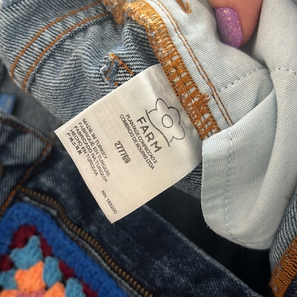 ❌SOLD❌ Farm Rio for Anthropologie Crochet Denim Shorts - Picture 8 of 10